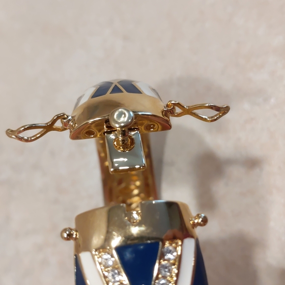 4 for $50 Fashion Jewelry Bracelet Signed JB Hinged Clasp Crystal Inlay Pattern - Picture 2 of 7